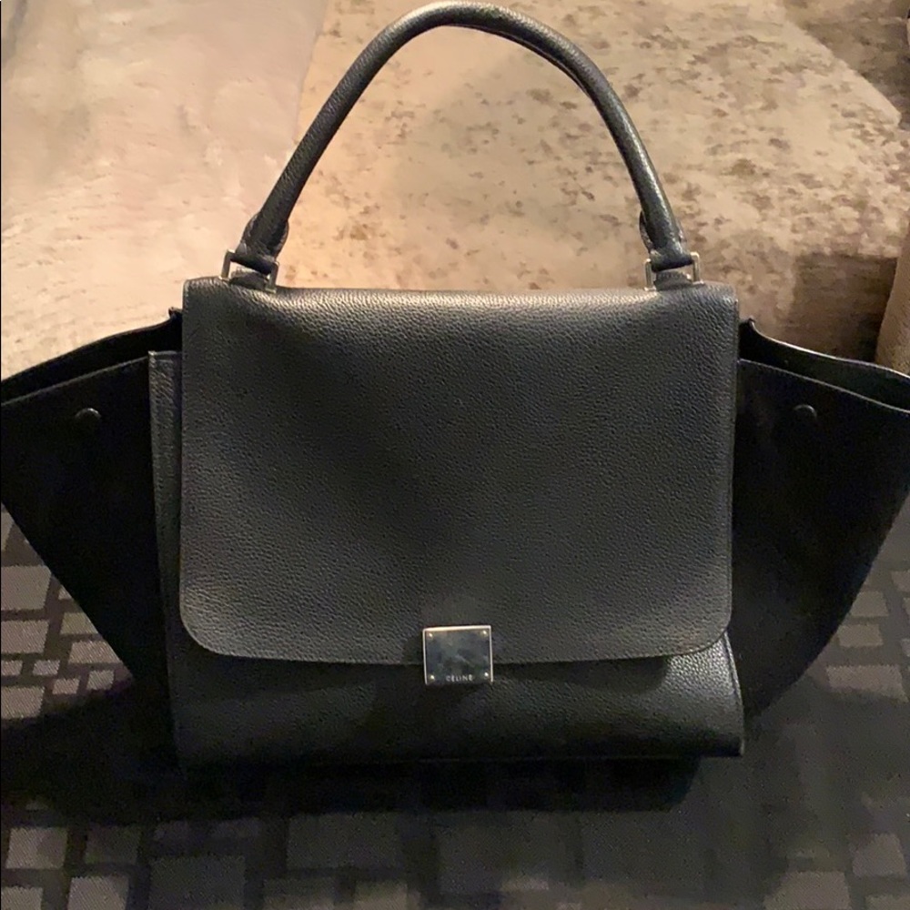 Authentic black Celine trapeze bag